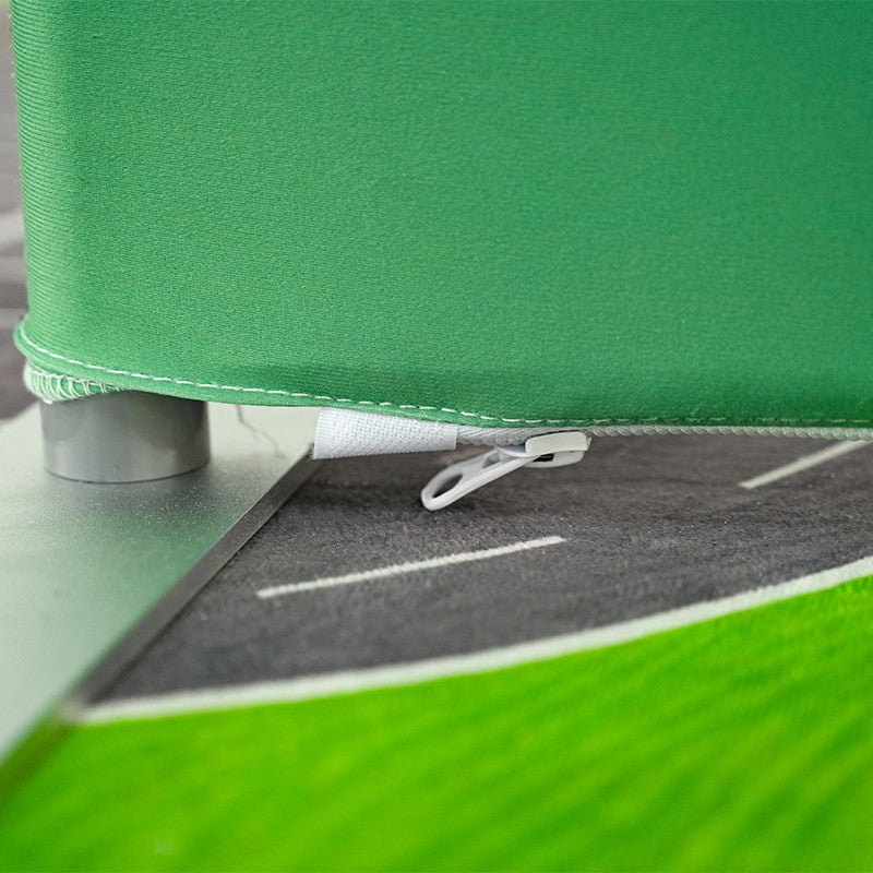 Inverted J Curved Tension Fabric TV Stand