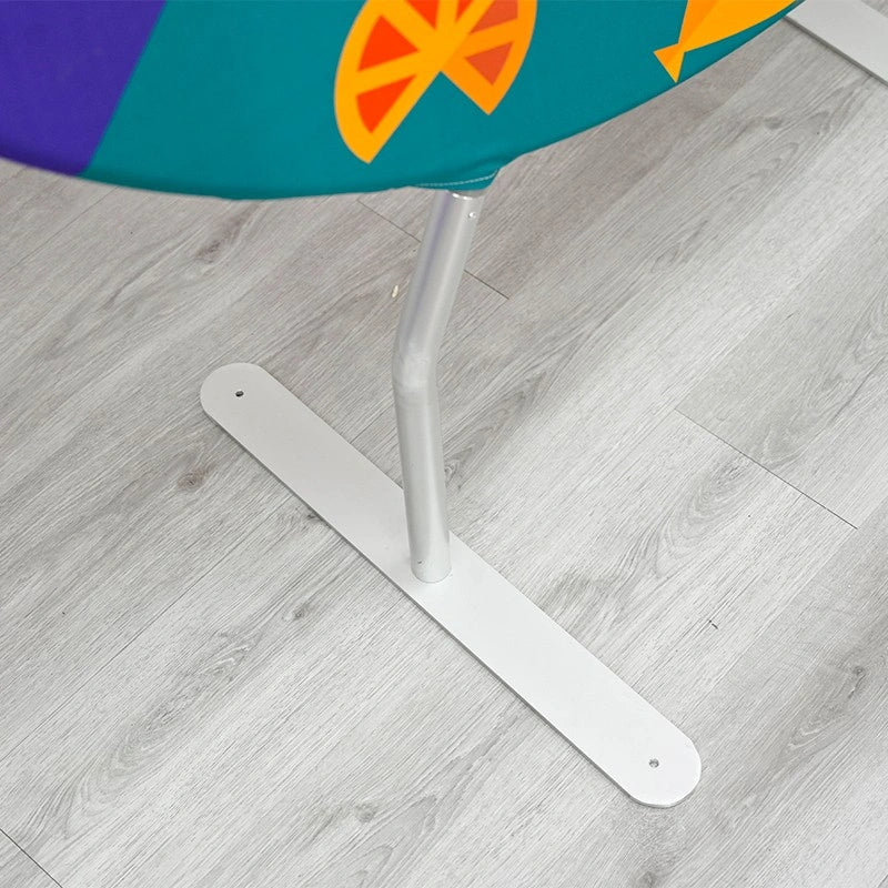 Portable round shaped backdrop for indoor event decoration and branding