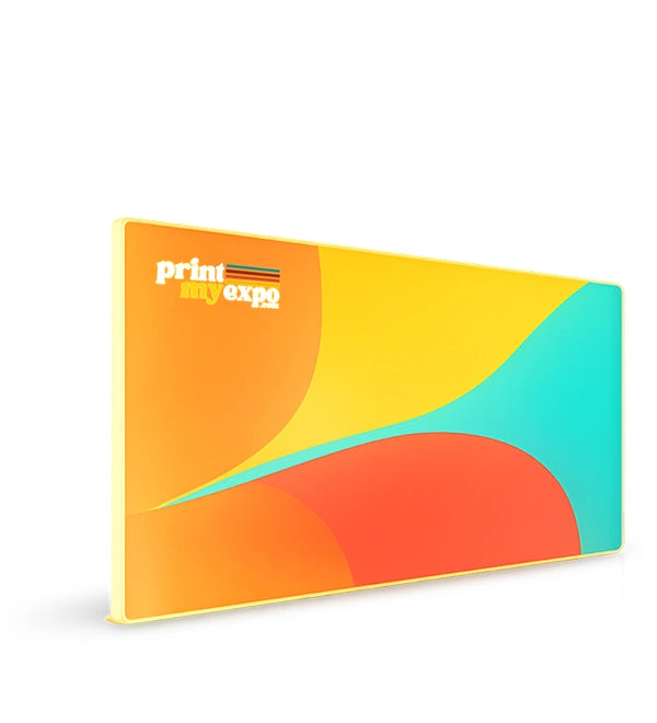 16.4x8.2ft SEG Light Box display with seamless blacklit fabric graphic by printmyexpo