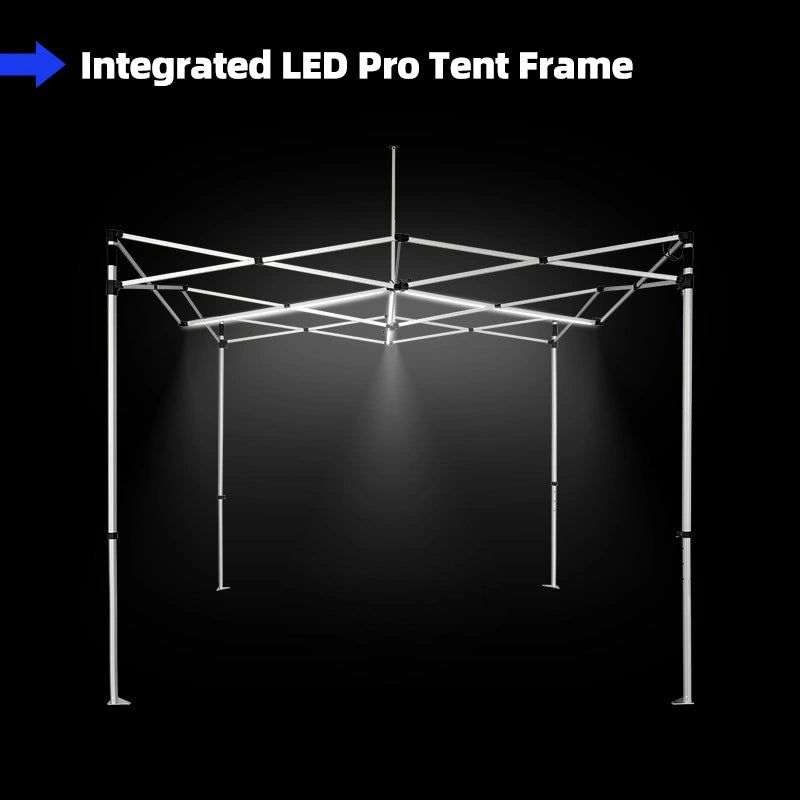 Lighted Canopy Tent Frame with integrated LED illumination for outdoor events