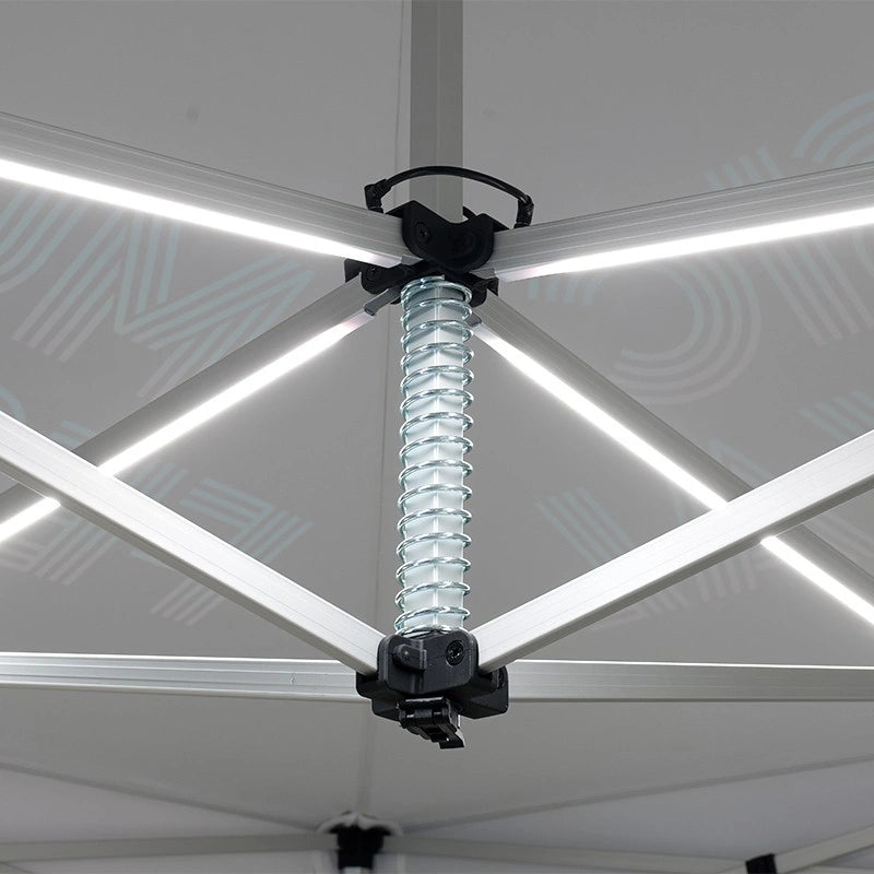 Aluminum lighted canopy tent frame for indoor and outdoor events