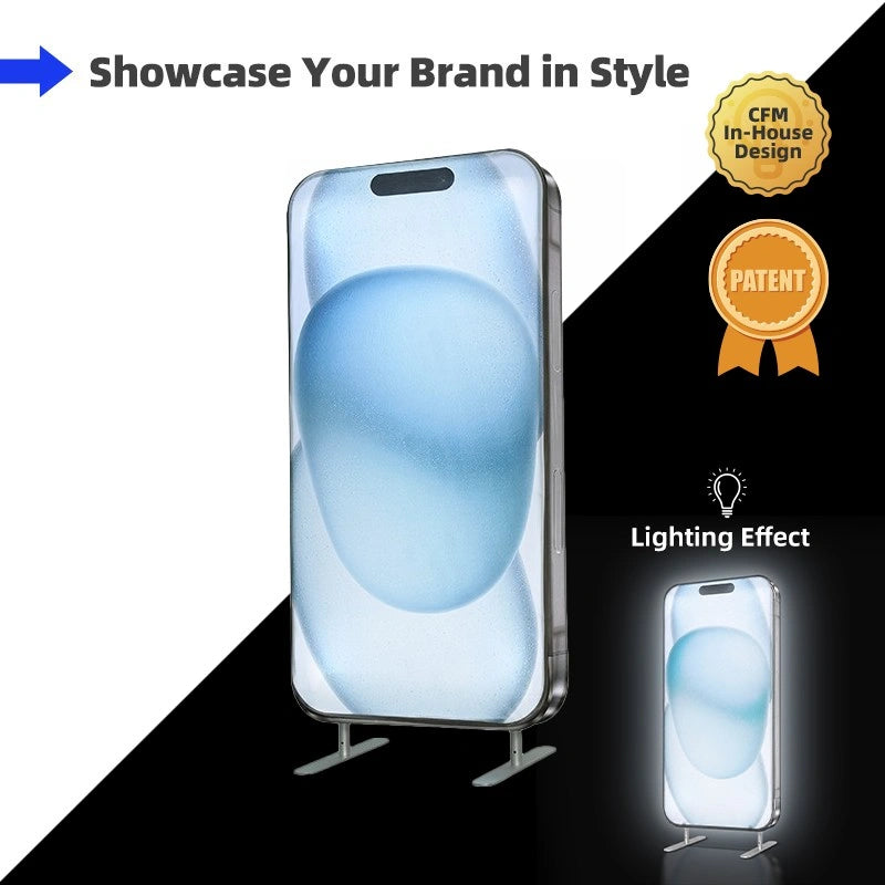Phone-Shaped Exhibit Stand creating an interactive brand experience at events
