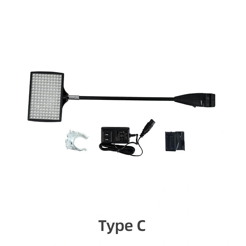 Bright LED lights attached to expo display backdrop frame