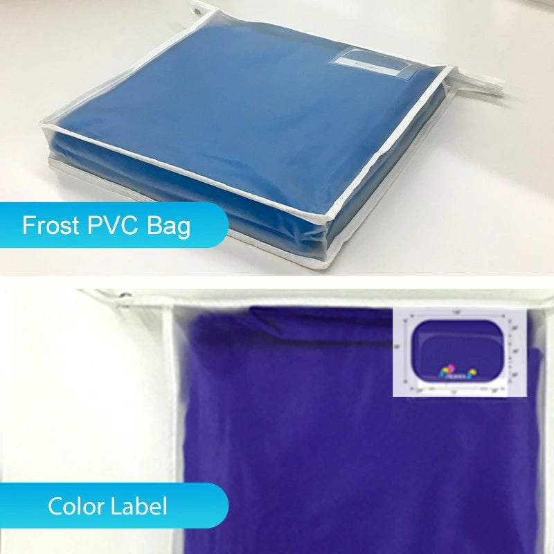 Full-color fitted table cover with custom graphics