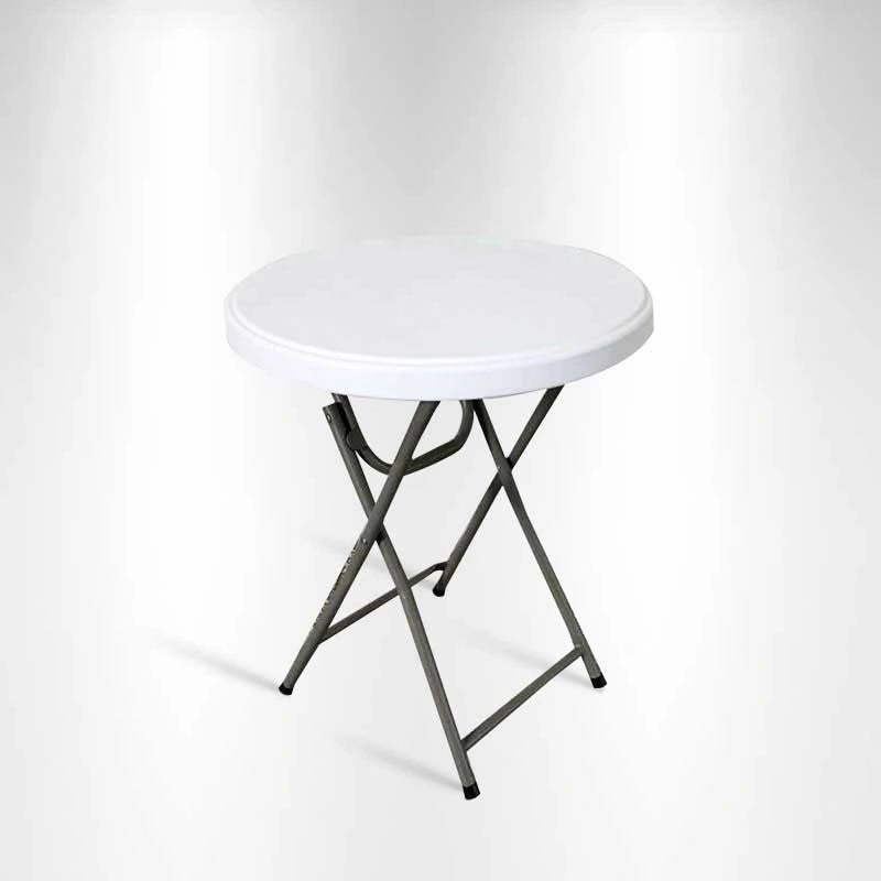 Branded round table cover creating a polished exhibition display