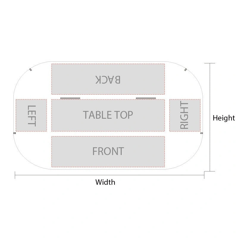 Branded convertible table cover for corporate events