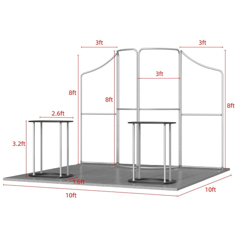 10x10 trade show display system with custom fabric graphics for a clean and visually connected booth setup