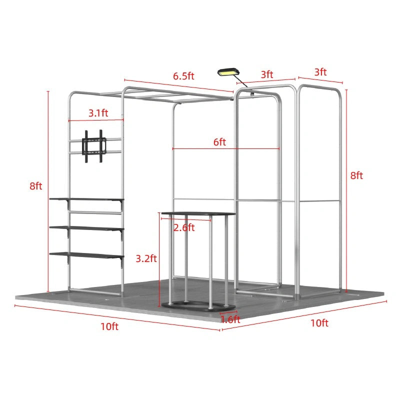 Reusable 10x10 Trade Show Booth Kit with premium graphics for consistent brand presentation.