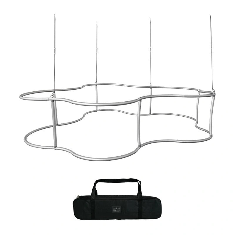 High-visibility cloud shaped ceiling banner for exhibitions