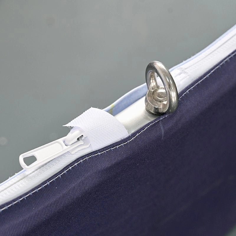 Aluminum frame spiral hanging sign with fabric print