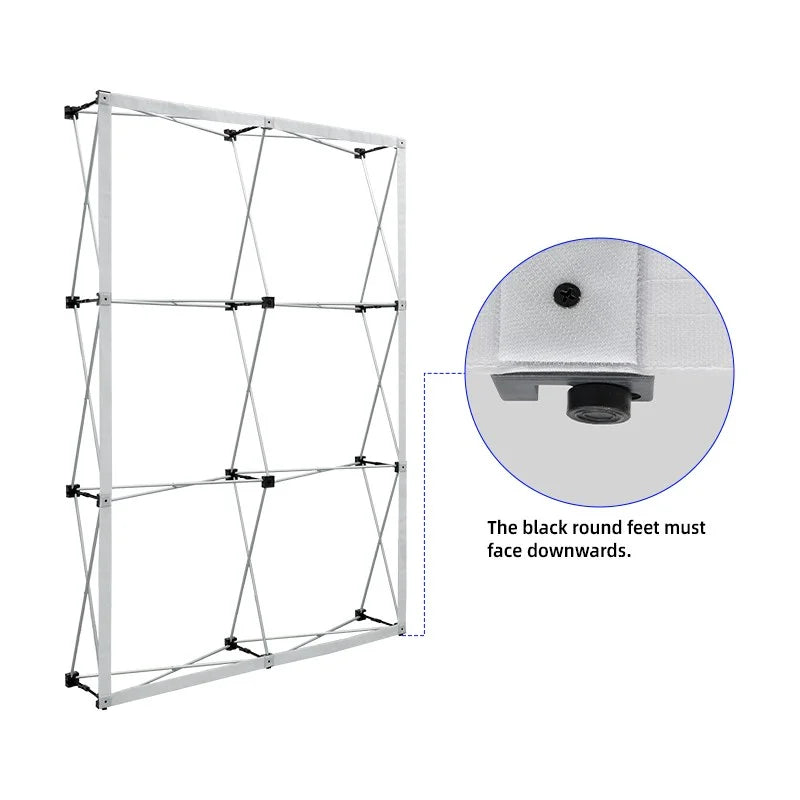 Portable tension fabric backdrop with straight profile for trade shows and exhibitions
