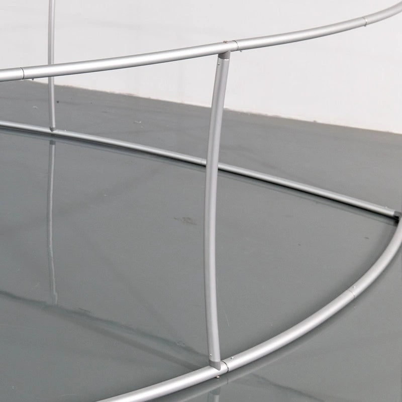 Curved triangle fabric hanging sign for retail and events