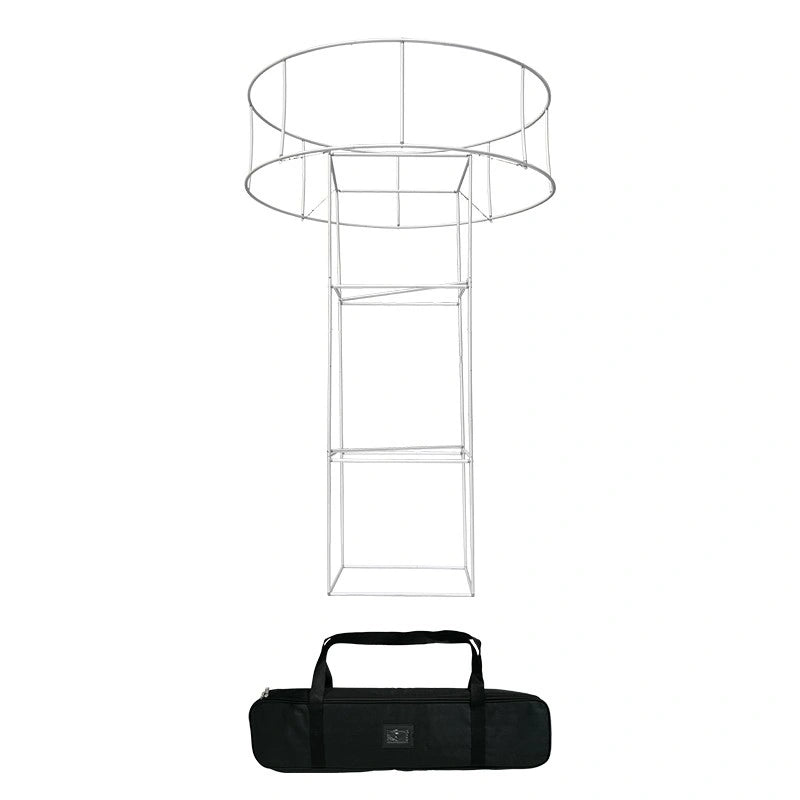 Square exhibition tower with 360 degree branding visibility