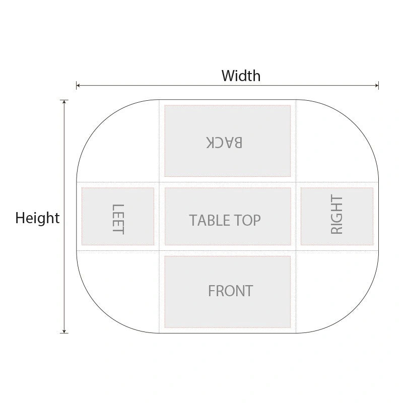 Custom event table cover with vibrant full-color graphics