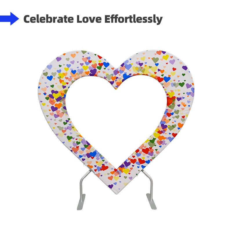 Double Layer Heart Shaped Backdrop - Flame-Retardant 240g Tension Fabric