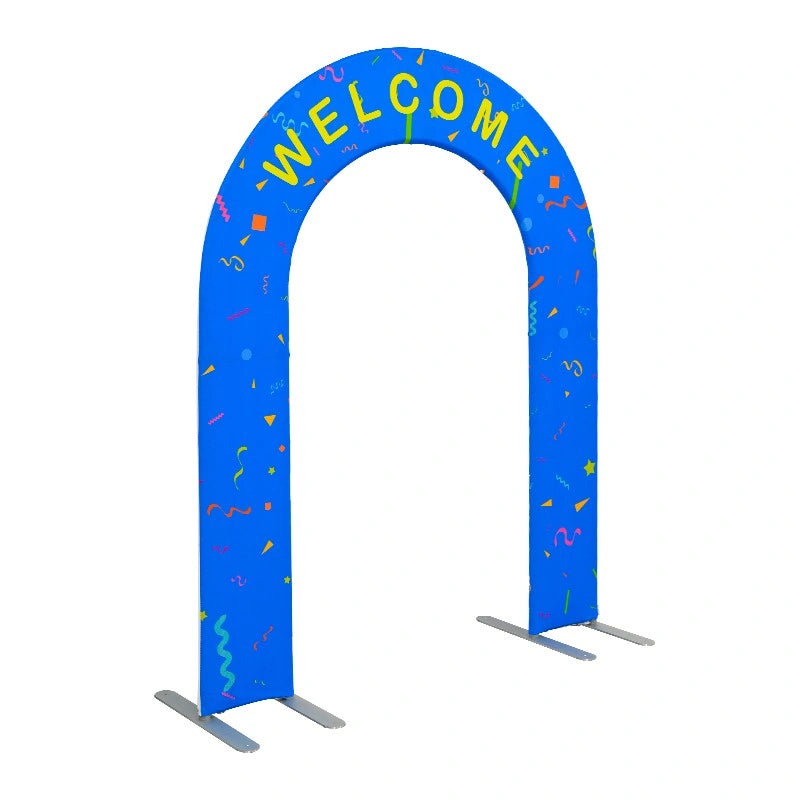 Portable Open Arch Backdrop designed for repeated use across ceremonies, parties, event entrances, and celebrations