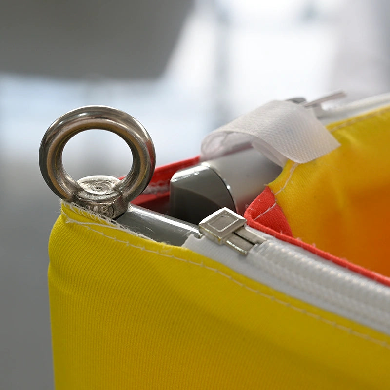 Triangle hanging sign display in exhibition hall