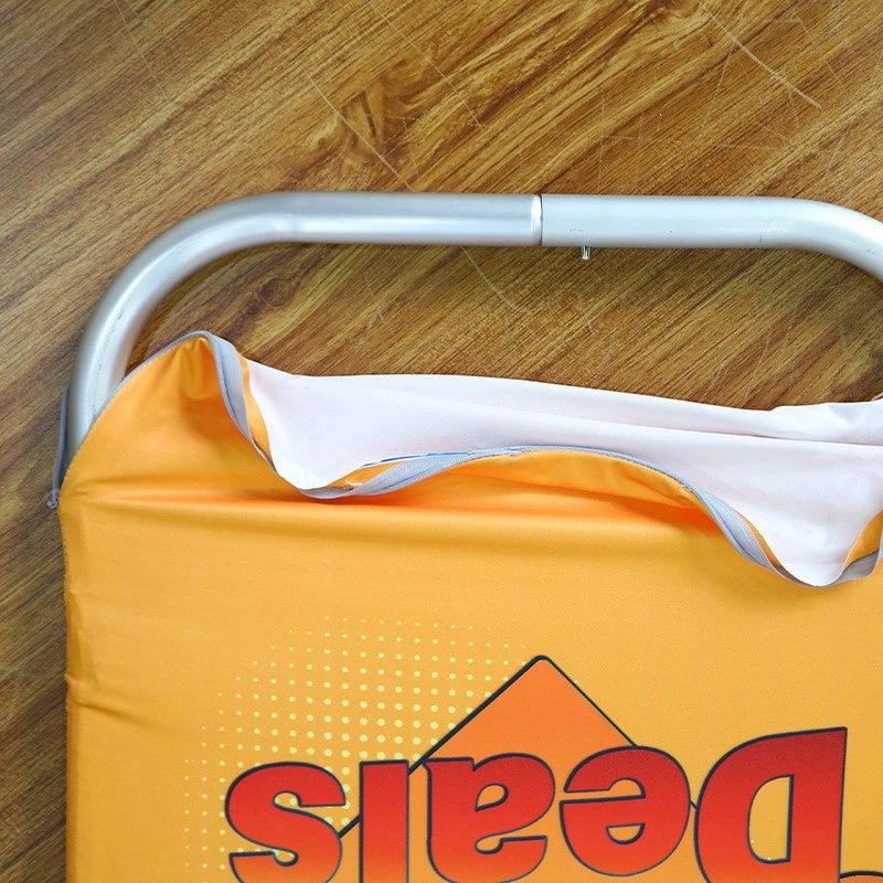 Fabric Table Top Banner Side Panel providing additional branding space for tabletop displays