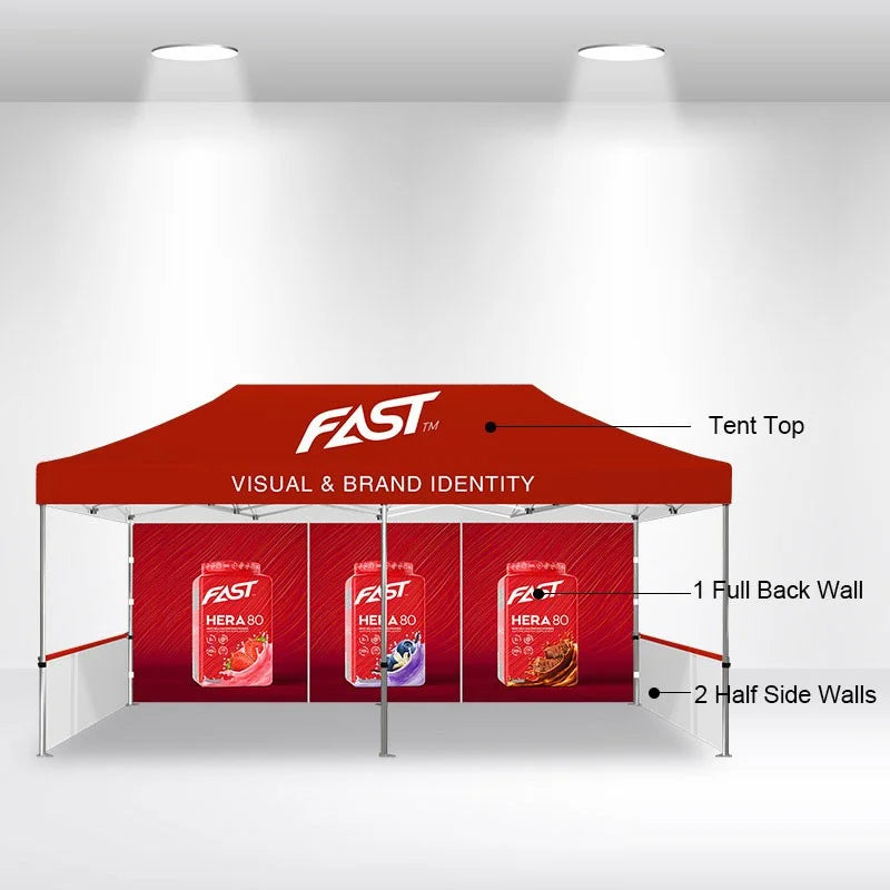 10x20 custom event canopy designed for high-visibility branding and organized promotional displays