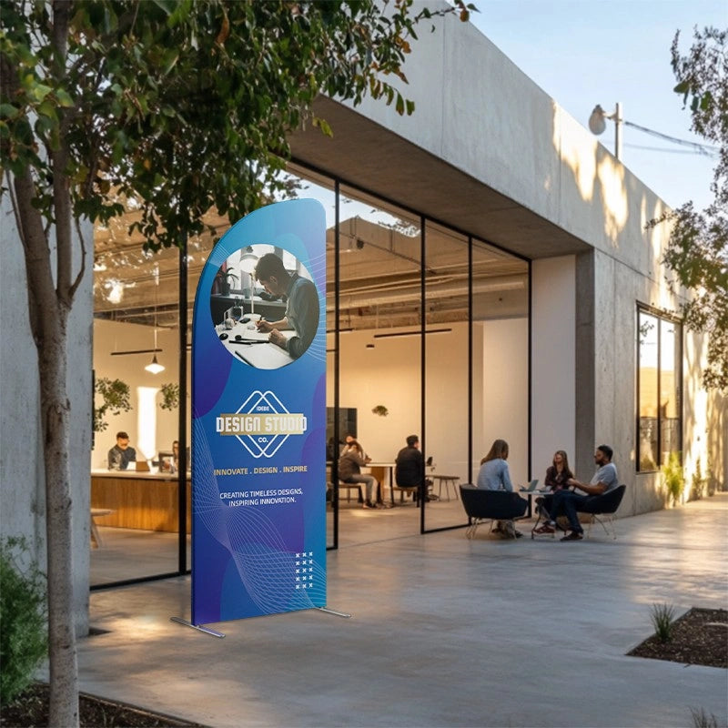 Portable magnetic slope fabric banner stand 2 for exhibitions