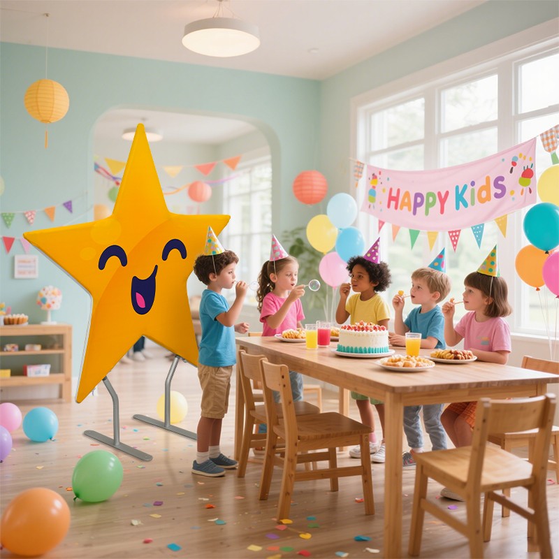 Pentagram Shaped Backdrop - Flame-Retardant 240g Tension Fabric