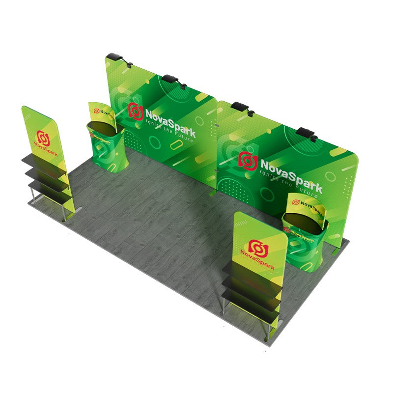 10x20ft Trade Show Booth Kit - A2 - Flame-Retardant 240g Tension Fabric