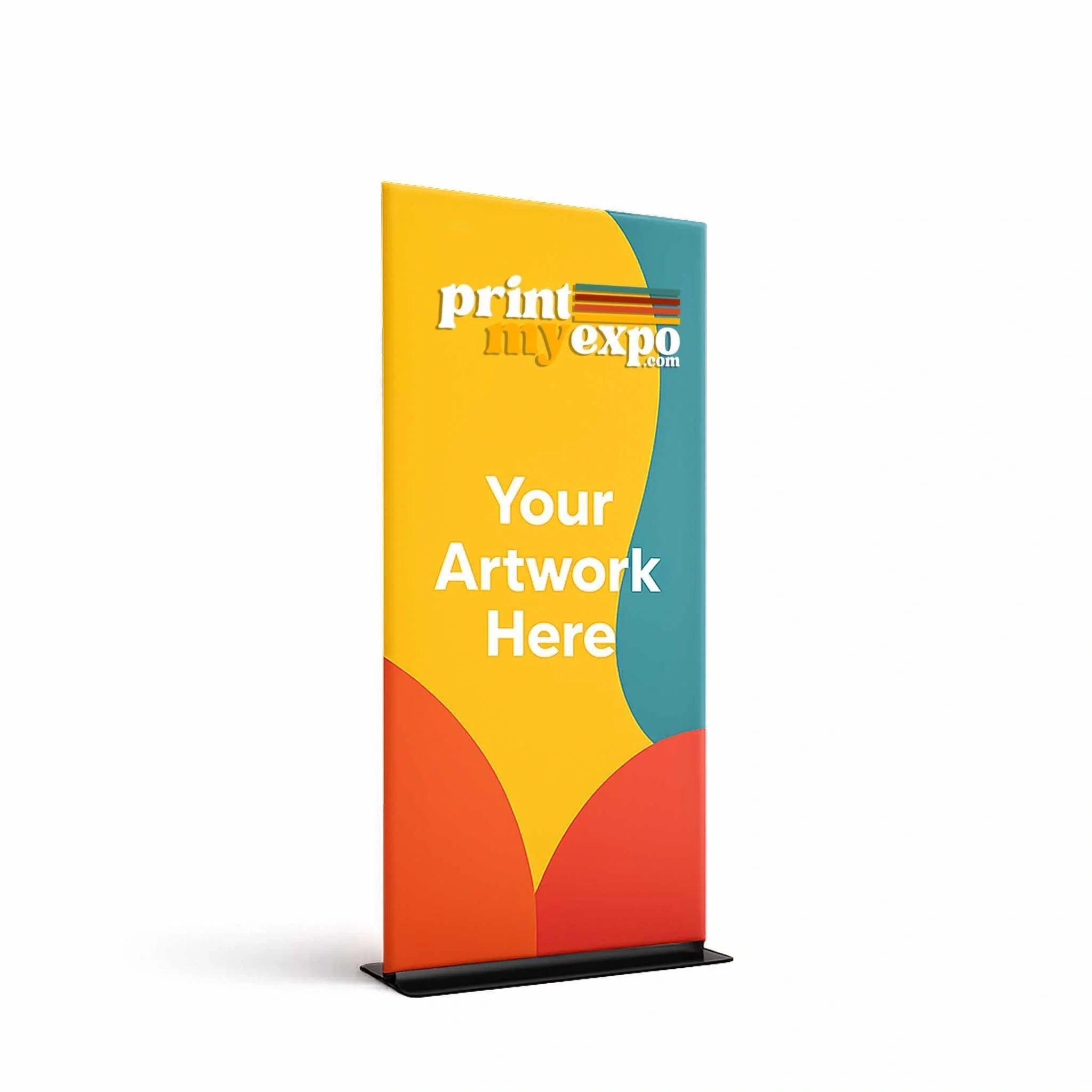 Vertical fabric display system with edge-to-edge printed graphic panel