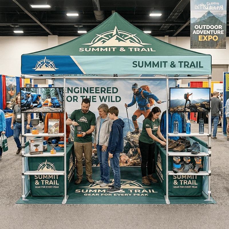Branded 10x10 tent retail kit for trade shows and events