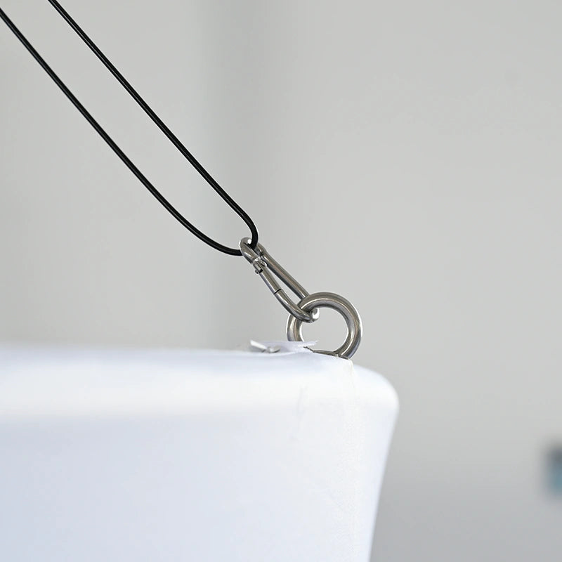 Exhibition overhead signage using circular hanging banner