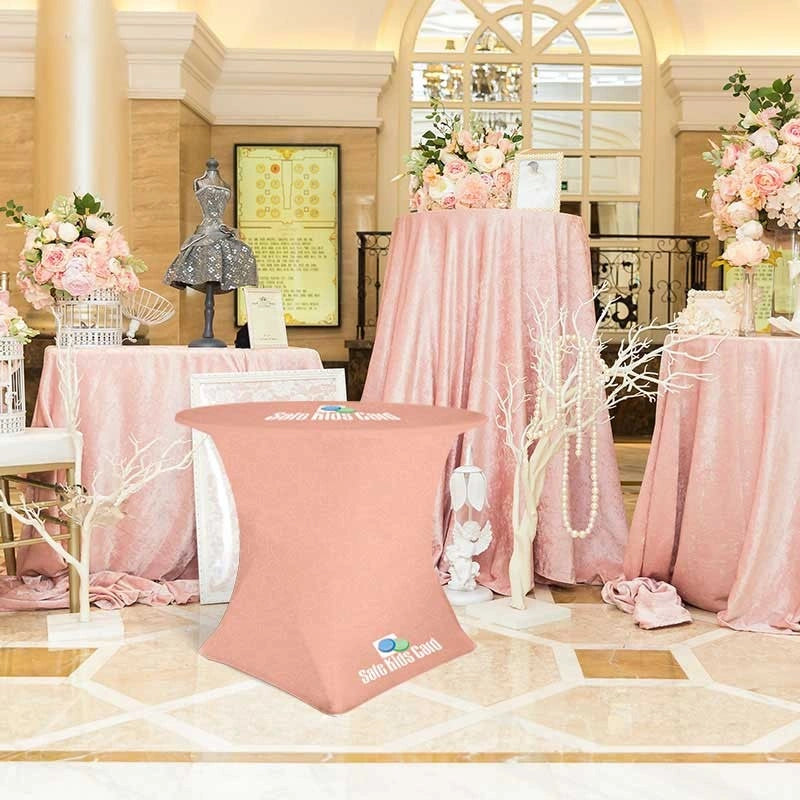 Premium Round Stretch Table Cover for cocktail tables and events