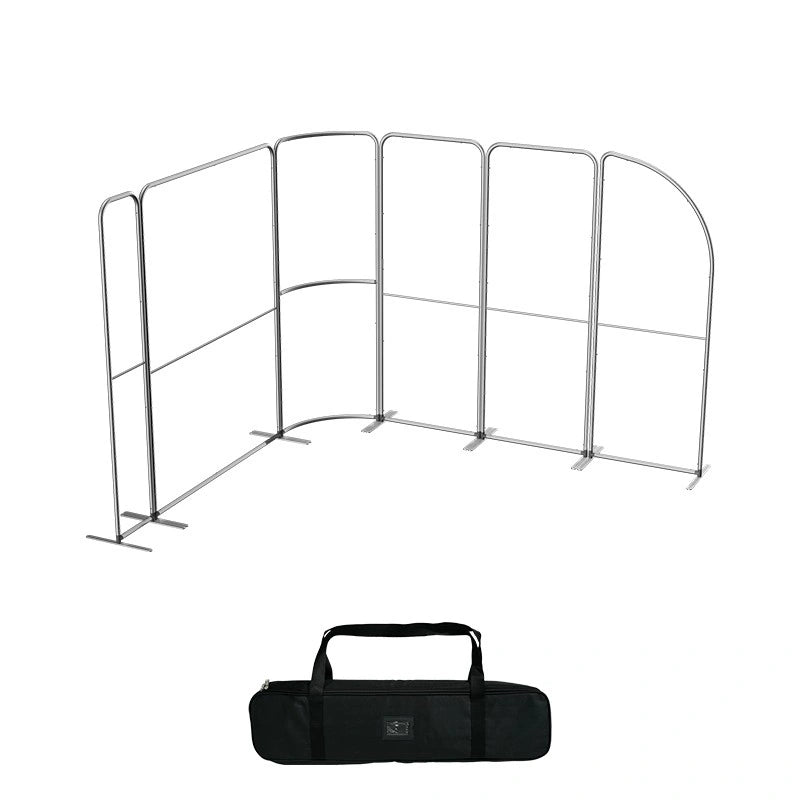 Straight and curved fabric panel trade show display