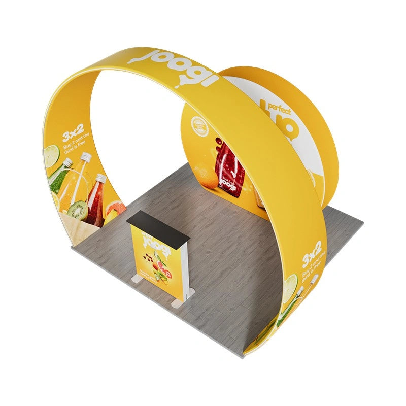 Custom printed 10x10ft trade show booth kit with high-quality tension fabric