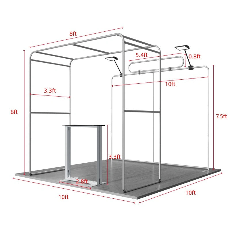 Compact 10x10ft trade show booth kit optimized for small expo spaces