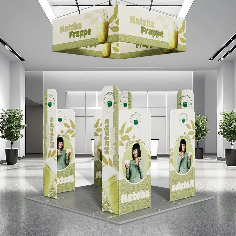 High-resolution graphics on 10x10ft trade show booth kit B4 panels