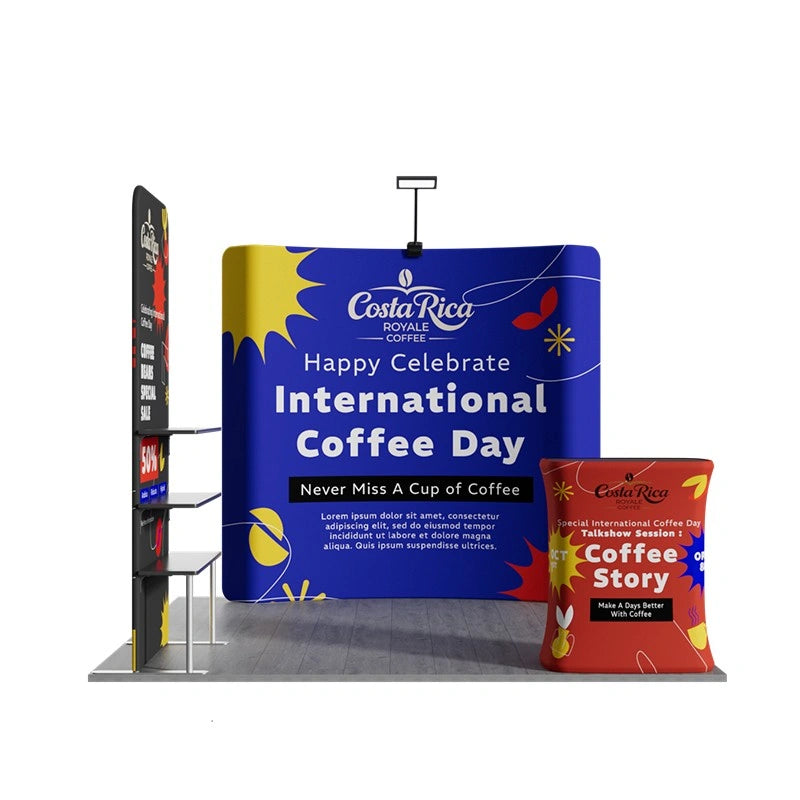 Modular 10x10ft trade show booth kit A4 with fabric displays