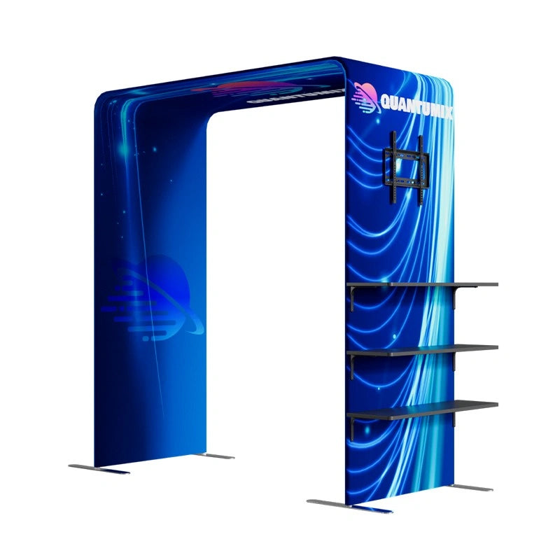 High-resolution fabric graphics on 10x10ft trade show booth kit C3
