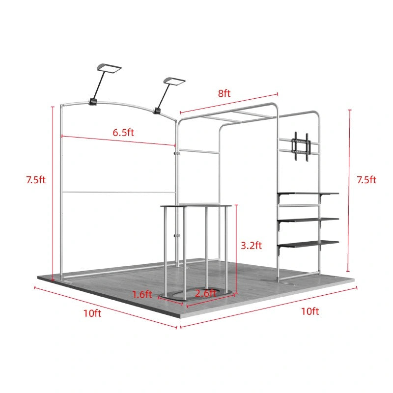 Back view showing frame structure of 10x10ft trade show booth kit C3