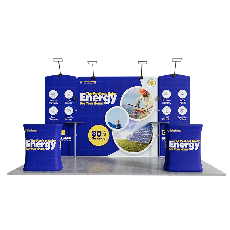 10x15ft Trade Show Booth Kit - A1 - Flame-Retardant 240g Tension Fabric