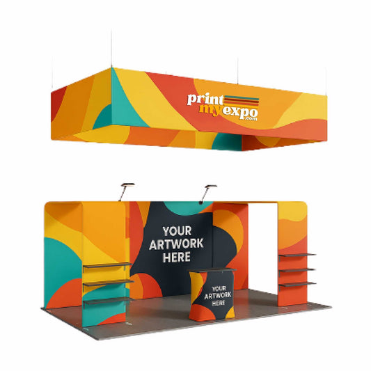 10x20ft Trade Show Booth Kit - A1 - Flame-Retardant 240g Tension Fabric