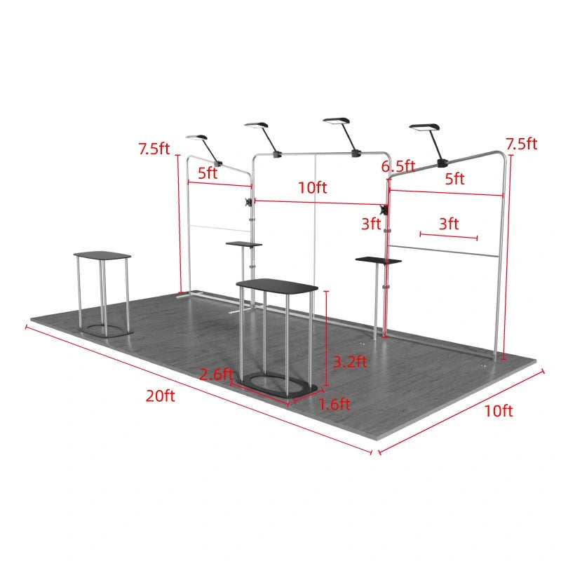 Modern 10x20ft trade show booth kit A6 designed for visual impact