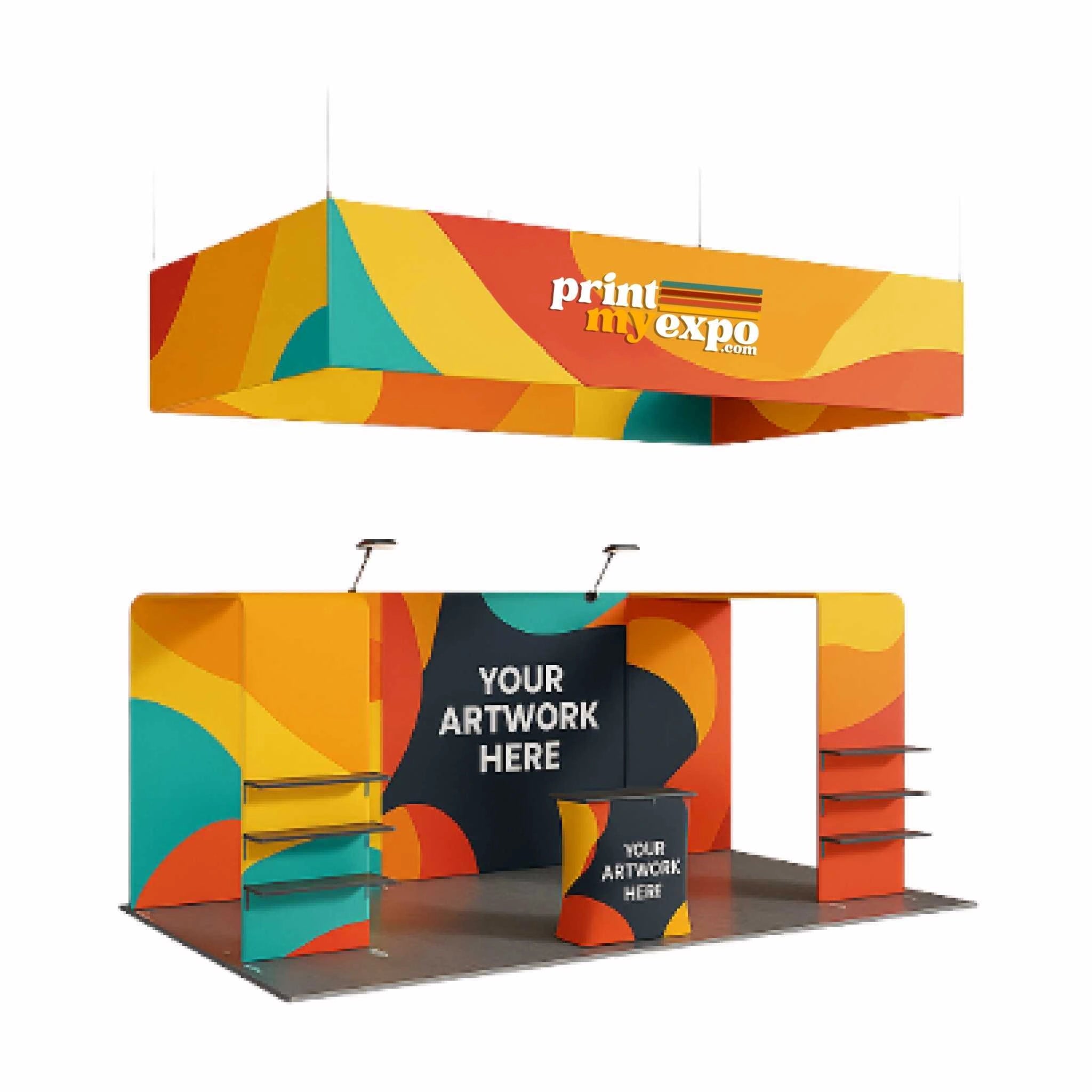 10x20ft trade show booth kit A1 with custom tension fabric graphics for exhibitions