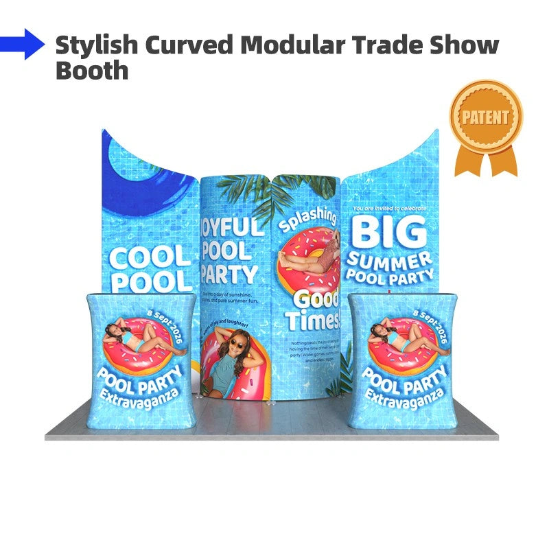 Custom 10x10 trade show booth kit B13 designed to bring featured products and key brand messages into focus
