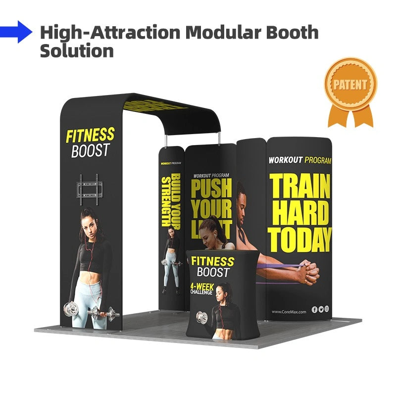 Custom 10x10 trade show booth kit B10 designed for business expos, conferences, and promotional events