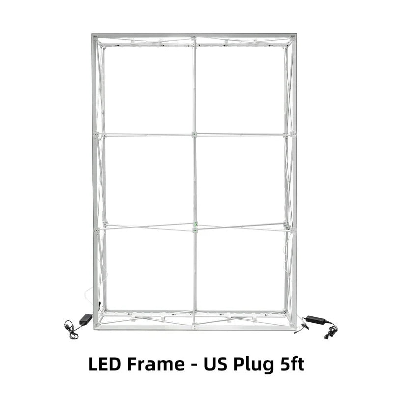 SEG fabric display with collapsible frame and seamless silicone edge graphic installation