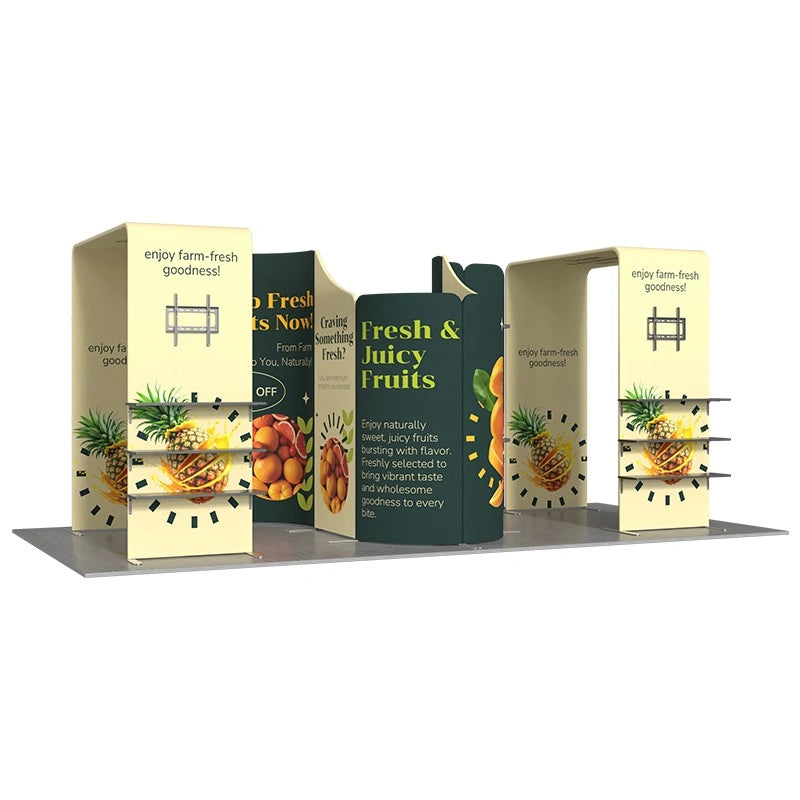 Custom 10x20 exhibition display designed to give sales and marketing teams more room to engage trade show visitors