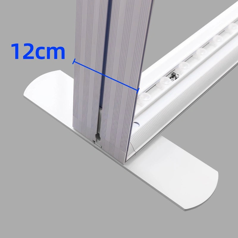 Portable SEG light box with smooth wrinkle-free fabric graphic