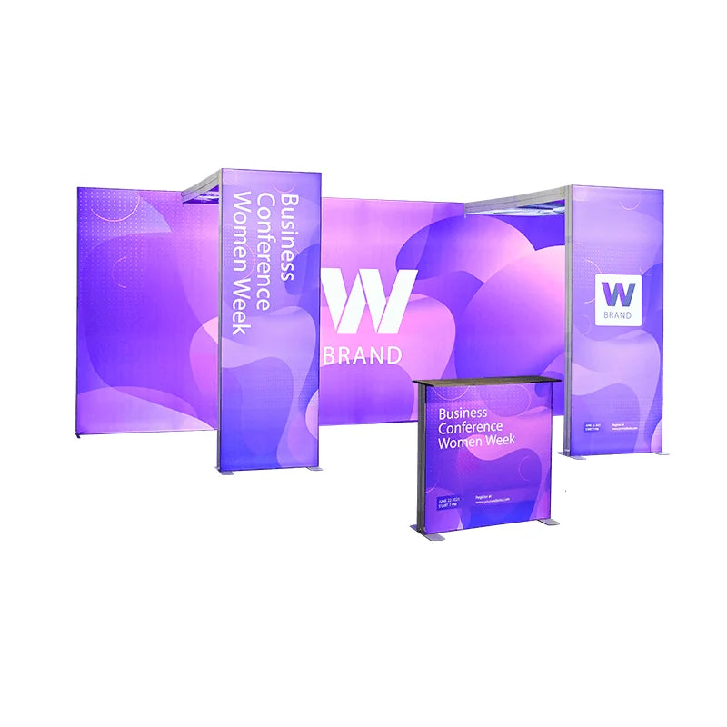 Custom printed 10ft SEG lightbox display for trade show exhibitions