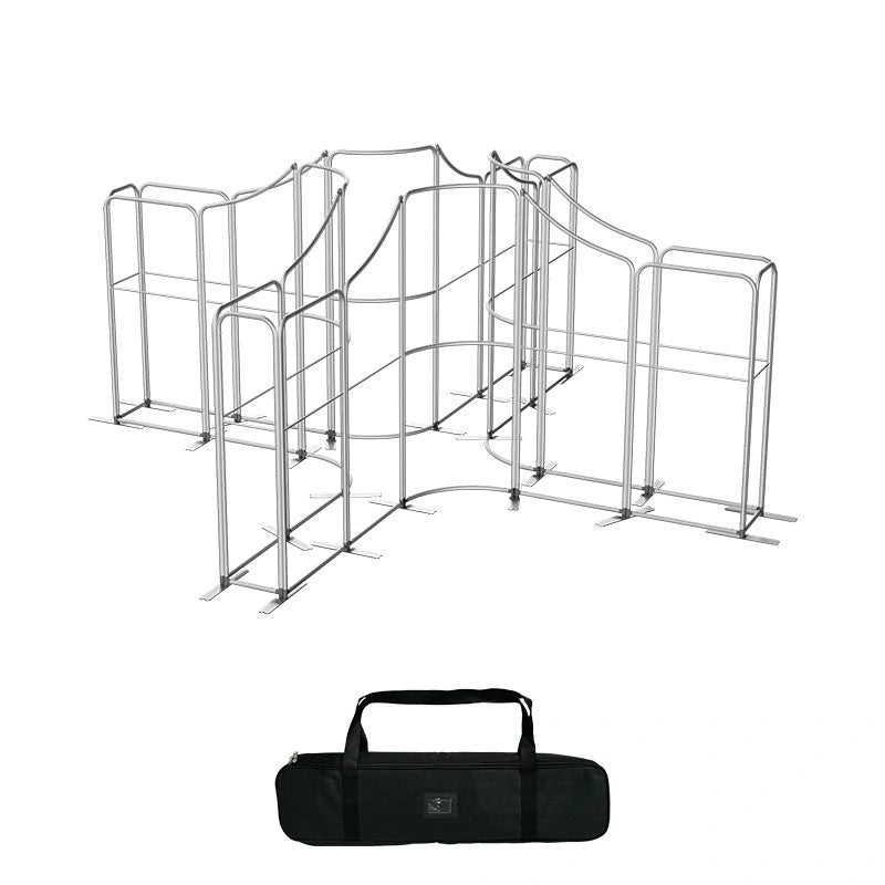 Magnetic modular fabric exhibition display for large booth spaces