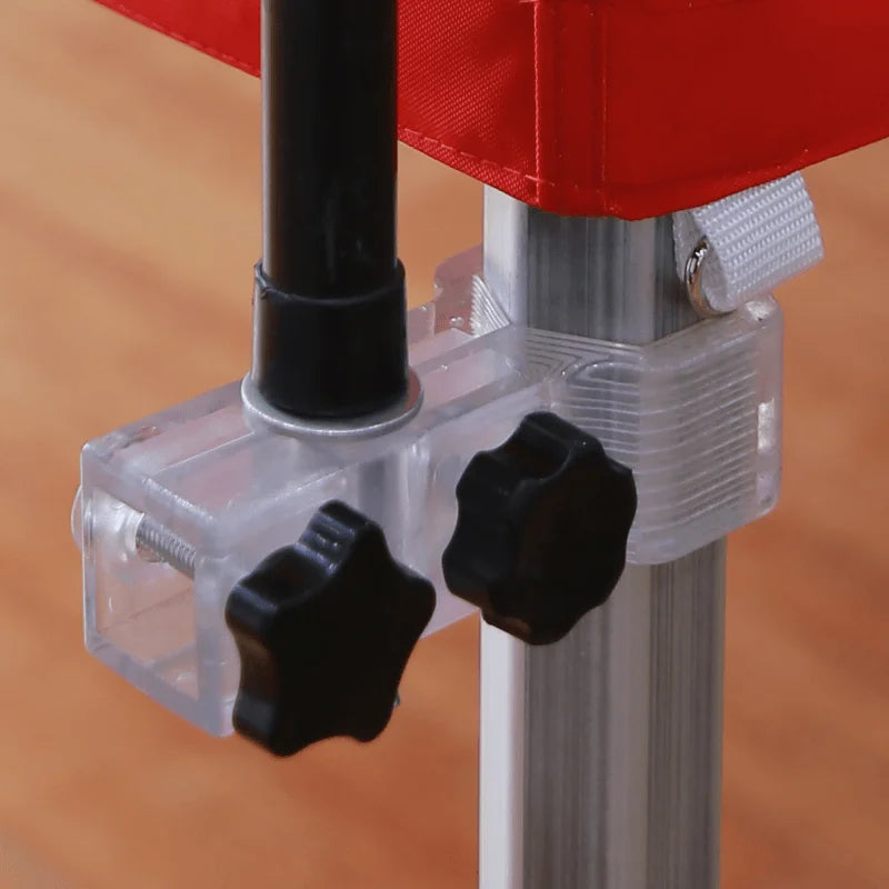 Tent Feather Flag with secure mounting hardware for square and hexagonal canopy tent legs.