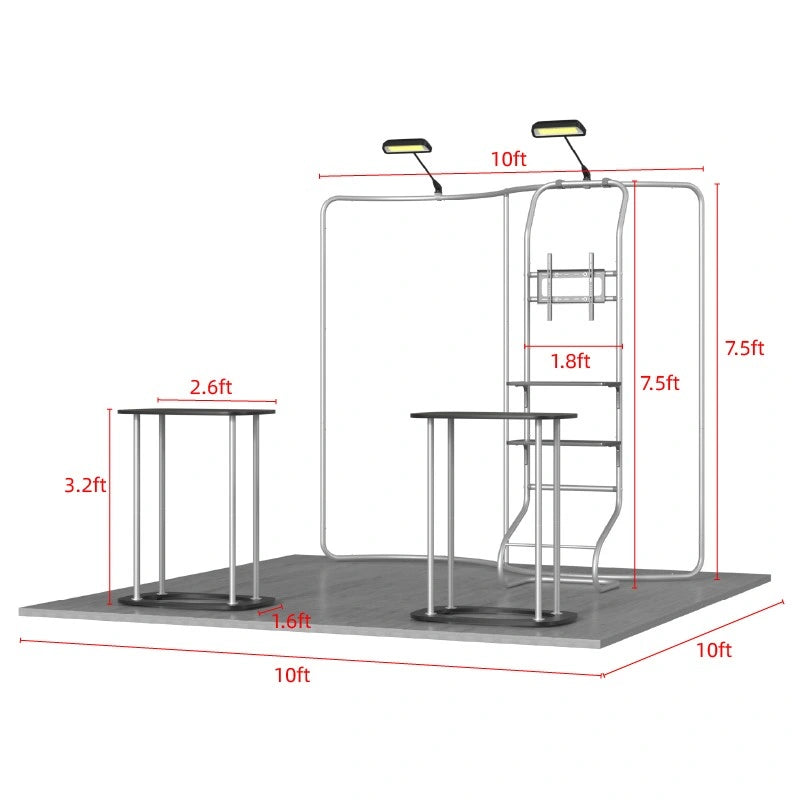Business exhibition booth A6 designed to showcase featured products and marketing messages with clarity